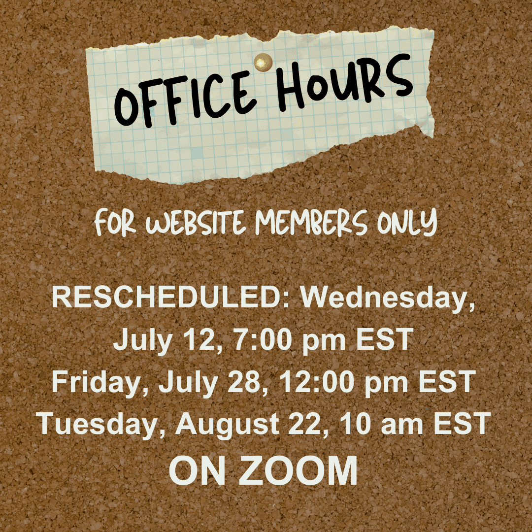 Upcoming Office Hours and More! flyer
