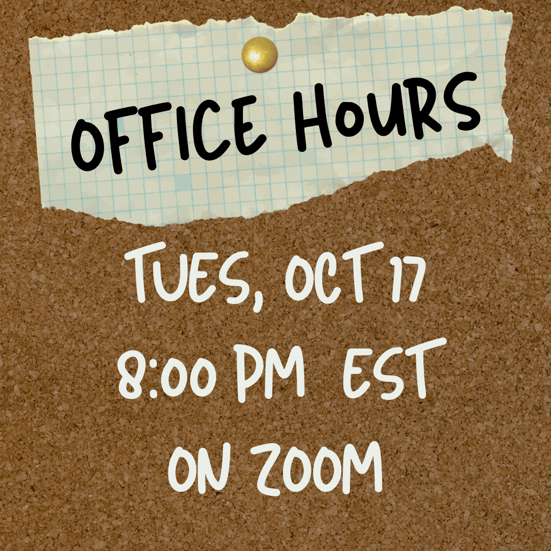 October Office Hours Reminder flyer